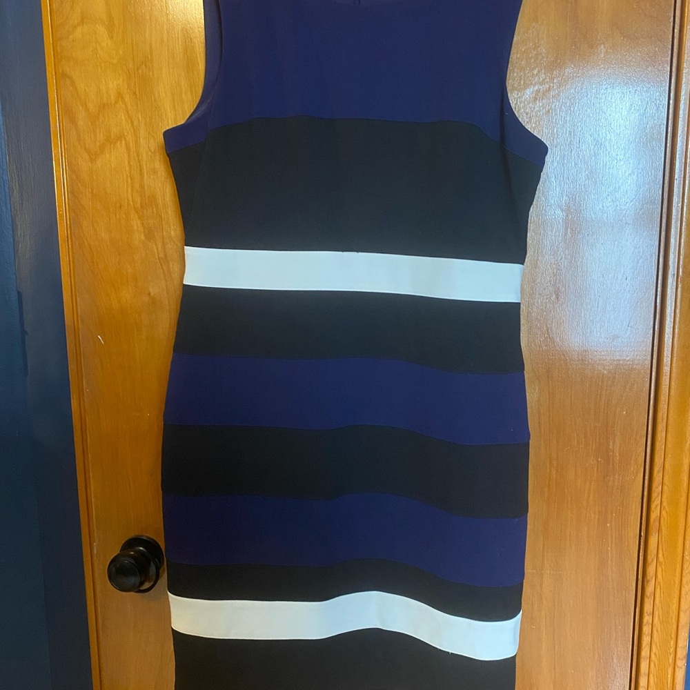 Tommy Hilfiger Black and Blue Colorblock Mini Dress